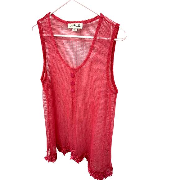 Simply Noelle Pink Mesh and Lace Swim Cover Up Size L/XL - Picture 3 of 7